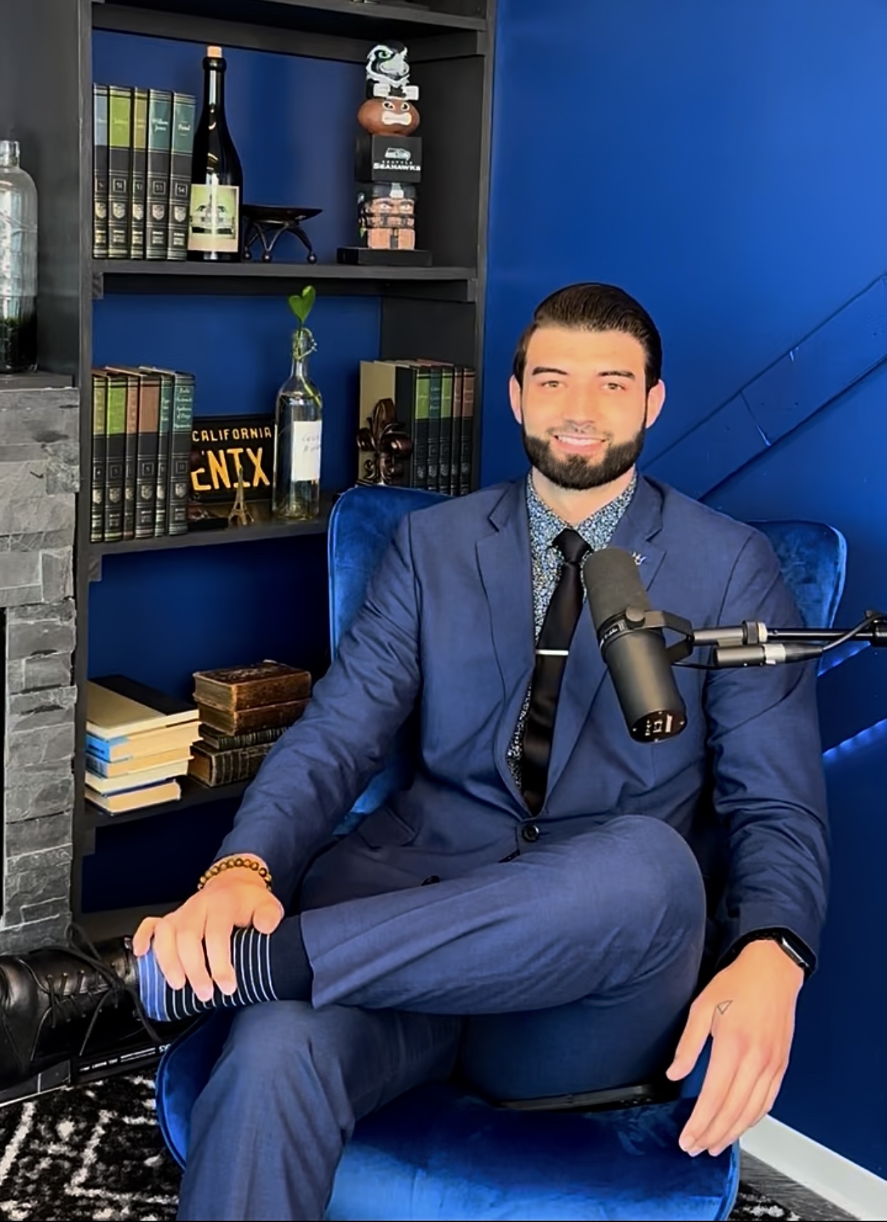 Austin Lewis in podcast studio